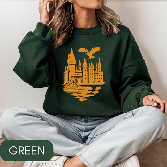 Discover Hgws Hp Wizard School Sweatshirt Fantasy Sweatshirt Magic Sweater School of Witchcraft and Wizardry Magic Wand Wizard Staff Pullover Gift