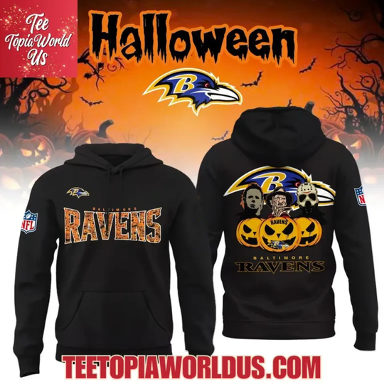 Discover Ravens Halloween 2025 Hoodie