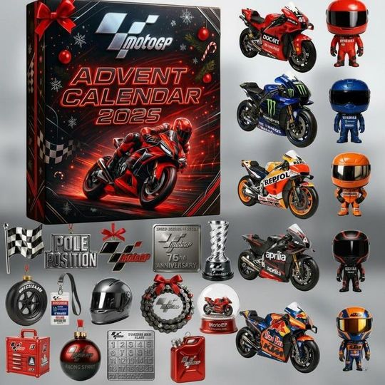 Discover Motogp Acrylic Advent Calendar 2025 with Christmas Ornaments Countdown Decor