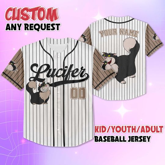 Discover Personalized Lucifer Baseball Jersey, Custom Disney Princess Cinde Jersey Shirt, Disneyland Baseball Team Outfit, Gift for Fans