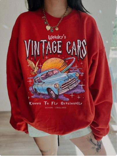 Discover Flying Car Sweatshirt: Wizarding World Vintage Style