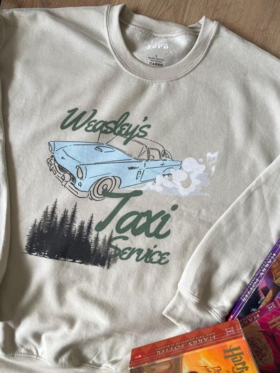 Discover Weasley's Taxi Service | Magical Wizard School of Witchcraft and Wizardry Bookish Sweater, Harry and Ron sweater, Magical Flying Car sweater
