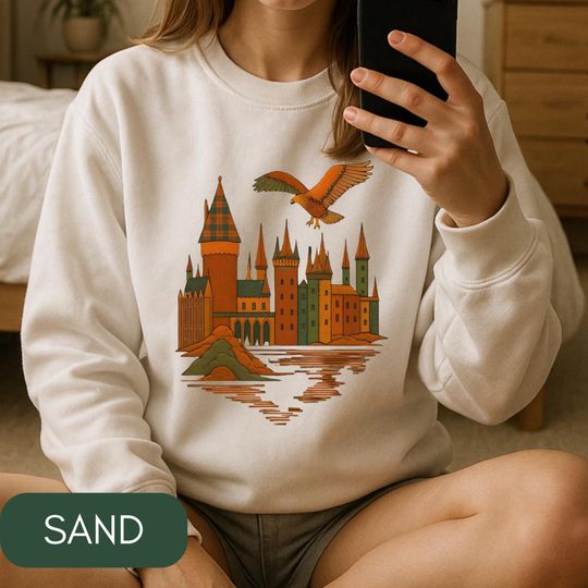 Discover Hgws Hp Wizard School Sweatshirt Fantasy Sweatshirt Magic Sweater School of Witchcraft and Wizardry Magic Wand Wizard Staff Pullover Gift