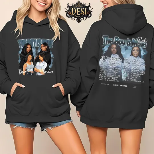 Discover The Boy Is Mine Brandy & Monica Tour Dates 2025 Double Sided Hoodie