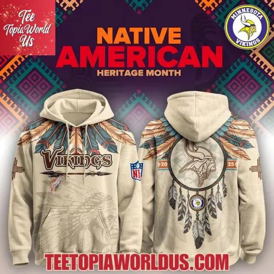 Discover Vikings Native American Heritage Month Hoodie, Gift For Fans, Christmas Gift