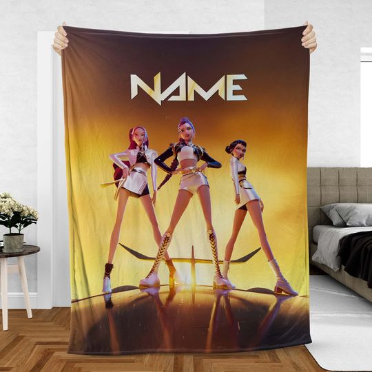 Discover Custom Name Rumi Mira Zoey KPop Girl Group Fleece Blanket