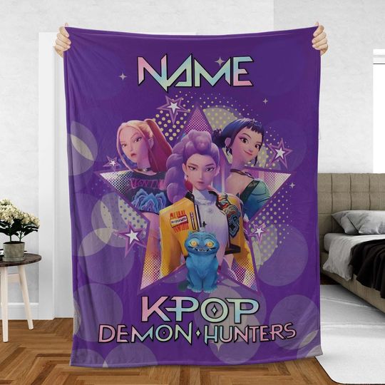 Discover Custom Name KPop Fleece Blanket for Fans, Group & Character Star Music Blanket
