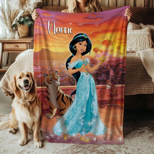 Discover Custom Jasmine and Disney Princess Fleece Blanket
