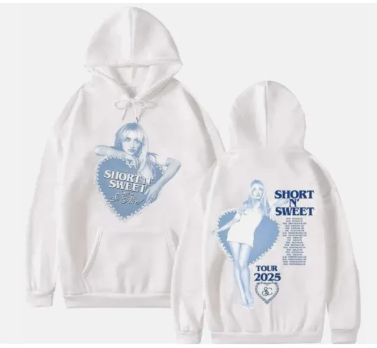 Discover Sabrina Carpente Tour 2025 Album Graphics Hoody Short N Sweet Hoodie 2D