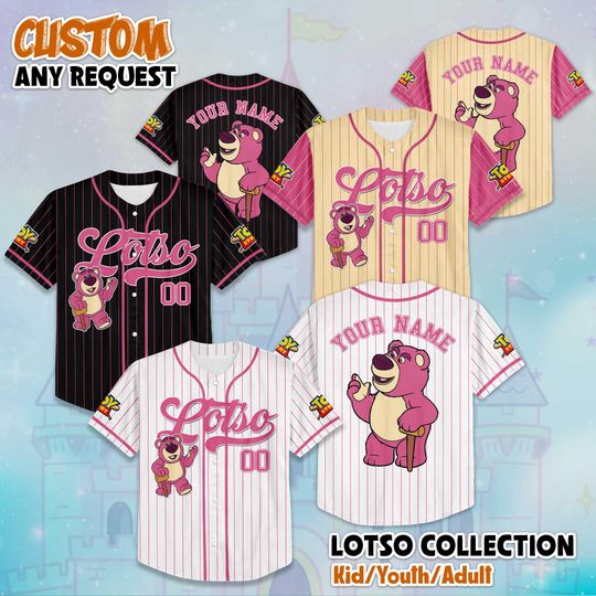 Discover Custom Lotso Toy Story Baseball Jersey, Disney Toy Story Lotso Jersey, Disneyland Baseball Team Outfit, Disney Birthday Gift