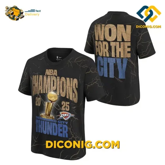 Discover Okla Thund3r 2025 Won For The City NBA Champions Tee