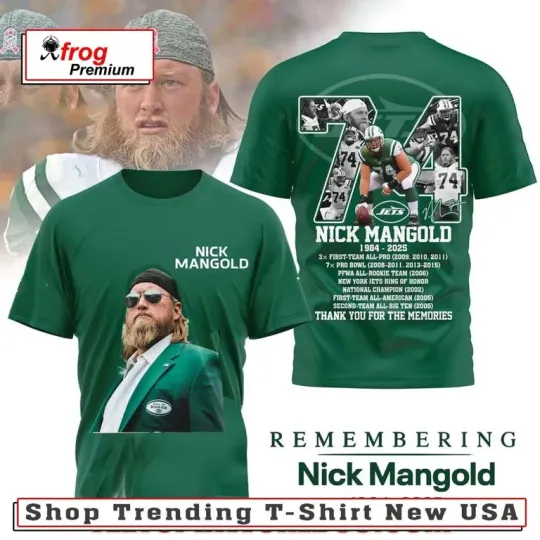 Discover Remembering Nick Mangold 1984-2025 T-Shirt, Gift For Fans, Christmas Gift