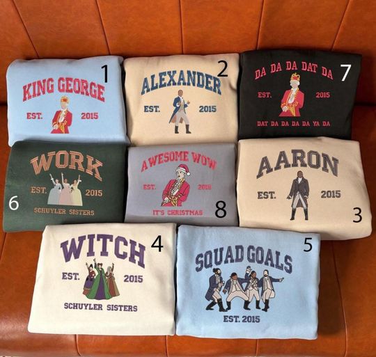 Discover Embroidered Hamilton Musical Sweatshirt, Musical shirt, commemorating symbols, Revolutionary Theater characters, Halloween Gift ESH5350-5451