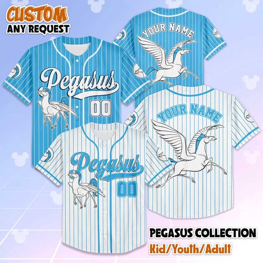 Discover Custom Pegasus Baseball Jersey, Disney Hercules Shirt, Cute Flying Horse Jersey Outfit, Matching Disney Trip Tee