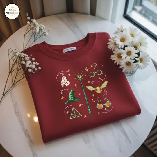 Discover Wizard School Embroidered Shirt, Forbidden Forest Embroidered Sweater, Wizarding World T-shirt, Magical School Tee, Shirt For Women ESS791