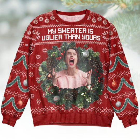Discover Personalized Christmas Ugly Sweater, My Sweater Is Ugly Than Yours Sweatshirt, Cute Matching Family Holiday Pullover, Christmas Gift