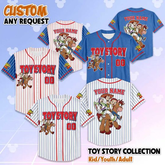 Discover Custom Toy Story Baseball Jersey, Disney Pixar Shirt, Toy Story Disney Jersey Outfit, Custom Team Outfit, Disney Park Gift