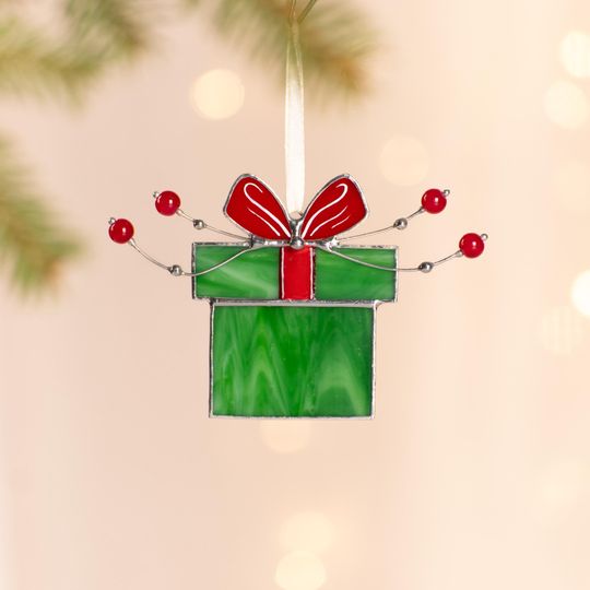 Discover Christmas Stained Glass Suncatcher, Acrylic Ornament, Handmade Holiday Decor