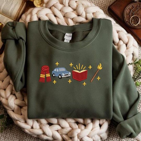 Discover Wizard Wand Embroidery Design, Christmas Embroidered, Fantasy Wizard Embroidery File, Vintage HP ,5 sizes, Fantasy Instant Download