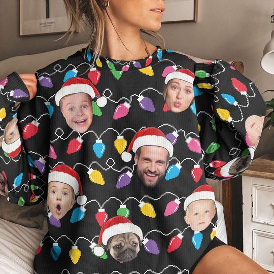 Discover Custom Face Ugly Christmas Sweater: Personalized Family Photo Gift