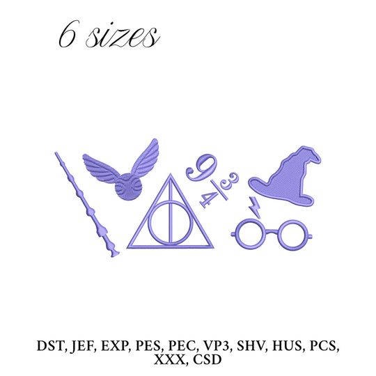 Discover Wizard School Embroidery Design,  Wizard Wand Embroidery Machine File, Christmas Digital Embroidery Patterns