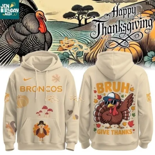 Discover Denver Team Thanksgiving 2025 Turkey Bruh Hoodie 3D Premium, AOP