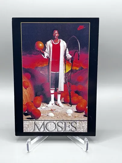 Discover Moses Malone 1994 Upper Deck Poster Card 76ers Game-Worn Memorabilia