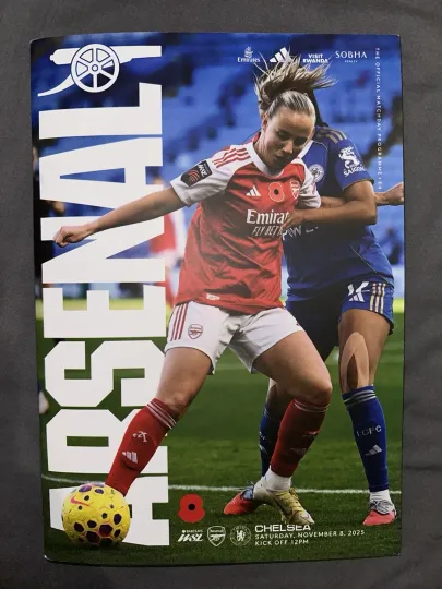 Discover Arsenal Women V Chelsea Women WSL 08/11/25 Official Match Programme Russo Poster