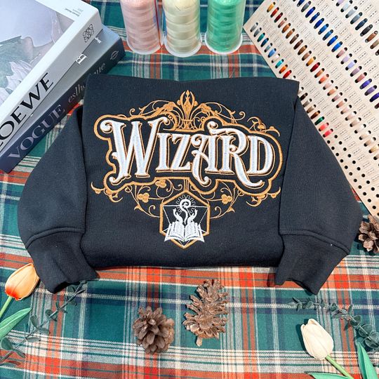 Discover Wizard Embroidered Sweatshirt: Fantasy Magic Hoodie