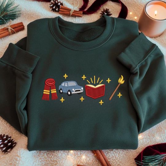 Discover Magic Wizard Embroidery Design, Book Wand Car Scarf Embroidery File PES DST VP3, Fantasy Magic Machine Embroidery Pattern, Digital File