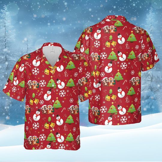 Discover Chip and Dale Christmas Hawaiian Shirt, Chip and Dale Christmas Hawaiian Shirt, Winter Christmas Disney Hawaiian
