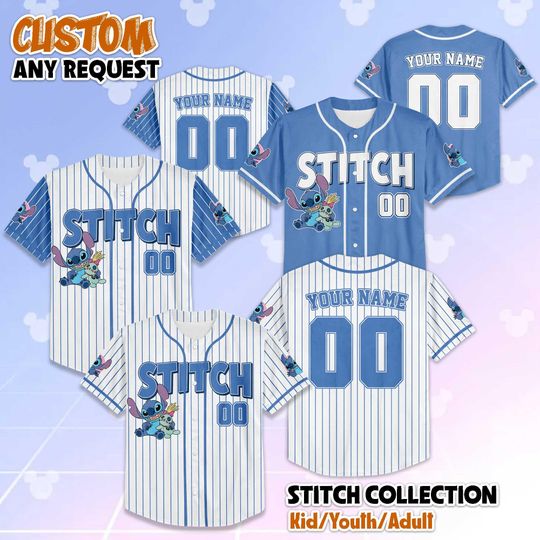 Discover Personalized Stitch Baseball Jersey, Disney Lilo and Stitch Shirt, Disney Movie Jersey Shirt, Funny Stitch Jersey, Magic Kingdom