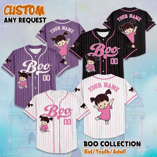 Discover Custom Boo Monsters Baseball Jersey, Disney Monsters Inc James Sullivan Jersey, Disneyland Baseball Team Outfit, Birthday Gift