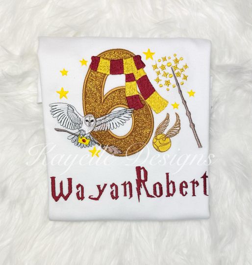 Discover Boys Personalised Wizard t-shirt | Birthday | Embroidery |