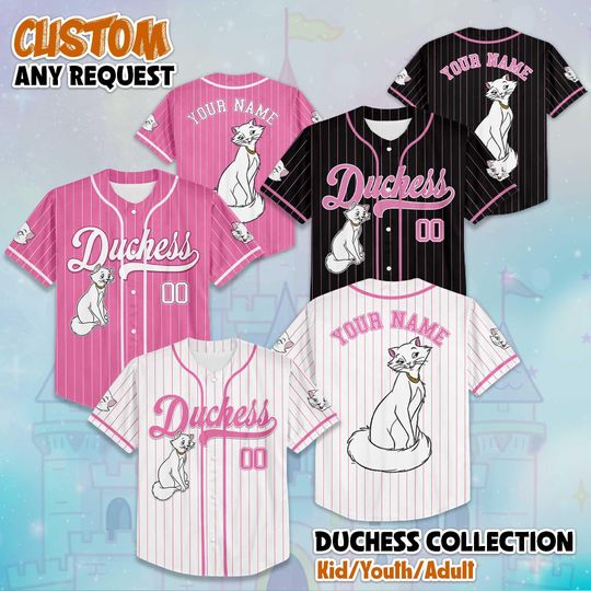 Discover Custom The Aristocats Duchess Baseball Jersey, Disney Duchess Baseball Jersey Sports Team, The Aristocats Birthday Gifts For Fans