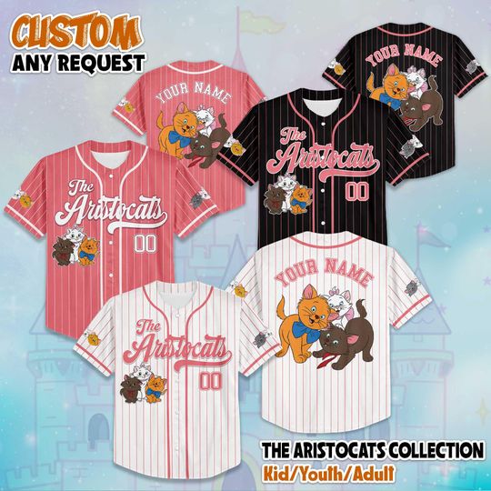 Discover Custom The Aristocats Baseball Jersey, Disney The Aristocats Baseball Jersey Sports Team, The Aristocats Birthday Gifts For Fans