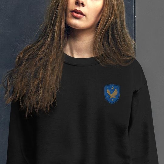 Discover Embroidered Magical Crest Crewneck Sweatshirt