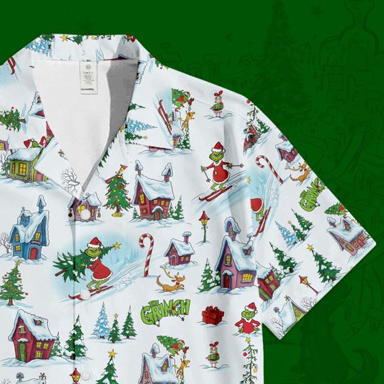 Discover funny character Christmas Hawaiian Shirt, funny character Max Dog Cindy Lou Who, Christmas Whoville shirt, The funny character movie by Seuss Geisel