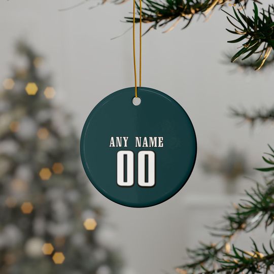 Discover Philadelphia Football Ceramic Ornament; Any Name, Any Number, Custom Football Fan Gift, Sports Decor, Free Shipping and Bulk Discounts