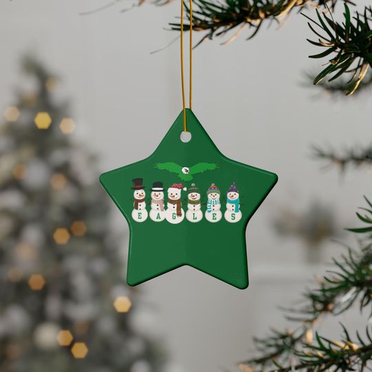 Discover Eagles Snowmen Ceramic Ornament: Football Fan Tree Decor