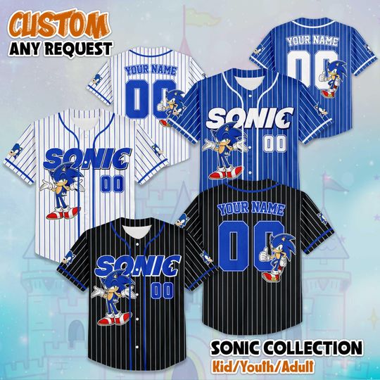Discover Custom The Hedgehog Sonic Collection Baseball Jersey, Custom Sonic Jersey Shirt, Sonic Birthday Boy Jersey, Disney Baseball Team Outfit