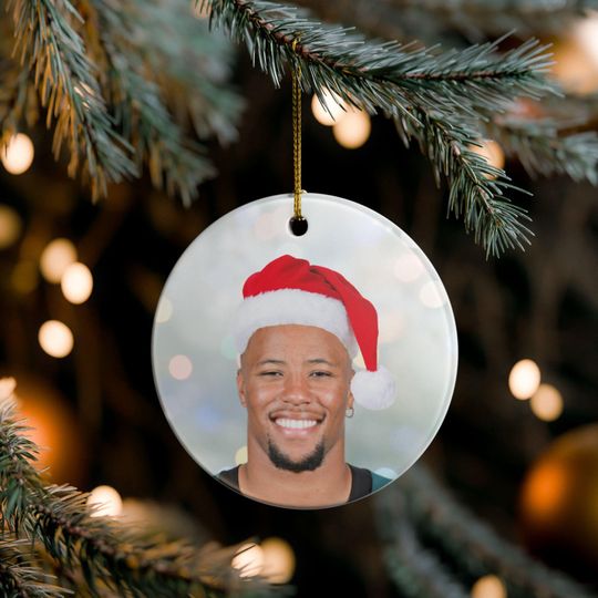 Discover Saquon Barkley Christmas Ornament | Ceramic Decoration Ornament