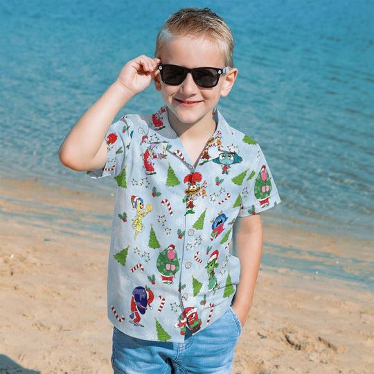 Discover Christmas Inside Out Hawaiian Shirt, Emotions Friends Button Shirt, Xmas Party Outfit, Disney Lover Gift