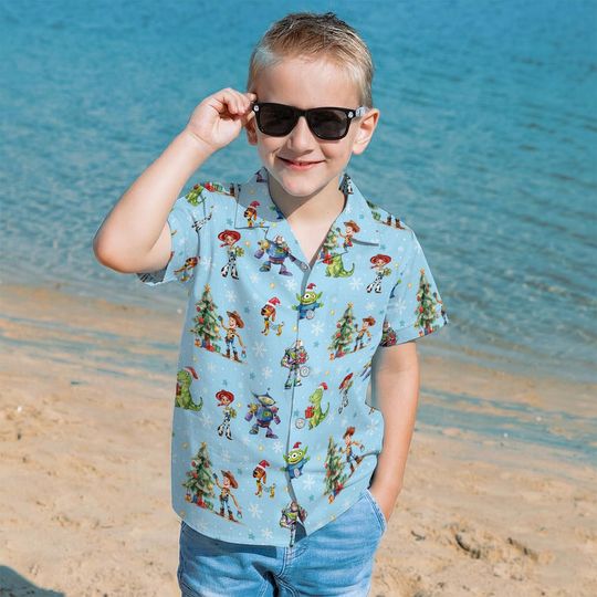 Discover Christmas Toy Story Hawaiian Shirt, Toy Story Pants Kids Xmas Button Shirt, Toy Story Lover Gift