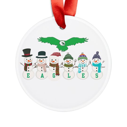 Discover Eagles Snowmen Ornament with Ribbon, Holiday Tree Decoration, , Xmas Decor,Christmas Tree Ornaments, Eagles Fan Gift, Eagles lover, Eagles