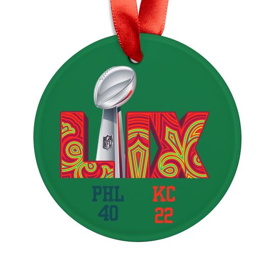Discover Eagles Christmas Tree Ornament with Ribbon, Holiday Tree Decoration,Eagles Fan Gift, Christmas Tree Ornaments, eagles championship, Go Birds