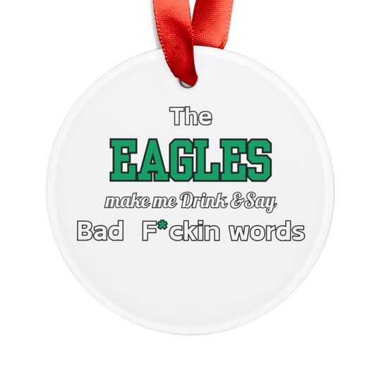 Discover Eagles Bad Words Ornament, Holiday Tree Decoration, , Xmas Decor,Christmas Tree Ornaments, Eagles fan gift, eagles lover, eagles fan