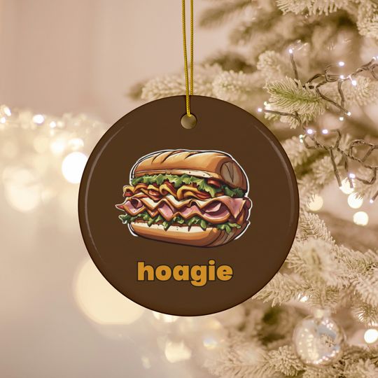 Discover Philly Hoagie Ornament 1,3,5,10 piece bulk, philadelphia food slang Christmas ceramic ornament for gift exchange, pollyanna, white elephant