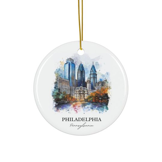 Discover Philadelphia Ornament: Unique Philly Souvenir, Philadelphia Xmas Decor, and Authentic Philadelphia PA Gift