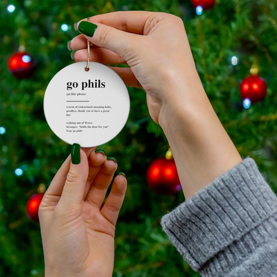 Discover Go Phils Definition Ceramic Ornament | Philadelphia Phillies | Philly Gifts | Philly Sports | Go Phils